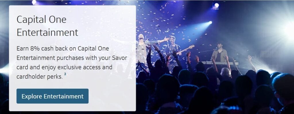 Capital One SavorOne Student Cash Rewards Entertainment