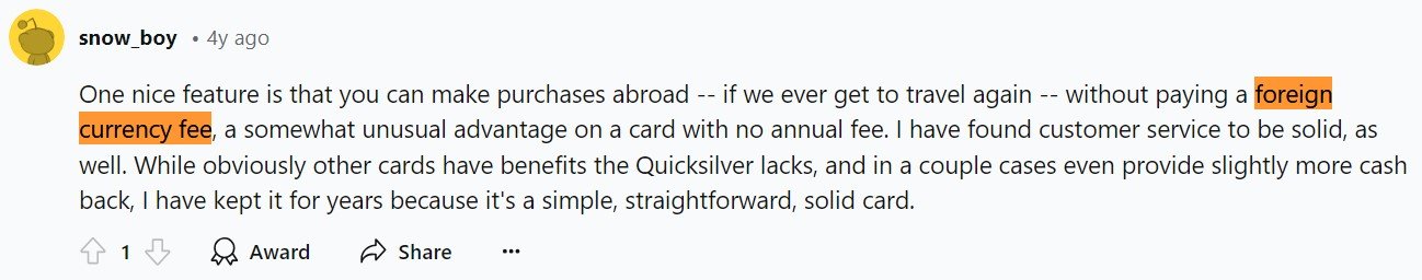 Capital One Quicksilver Card Foreign Transaction Fee Reddit