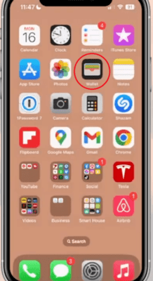 Open Apple Wallet App on your iPhone