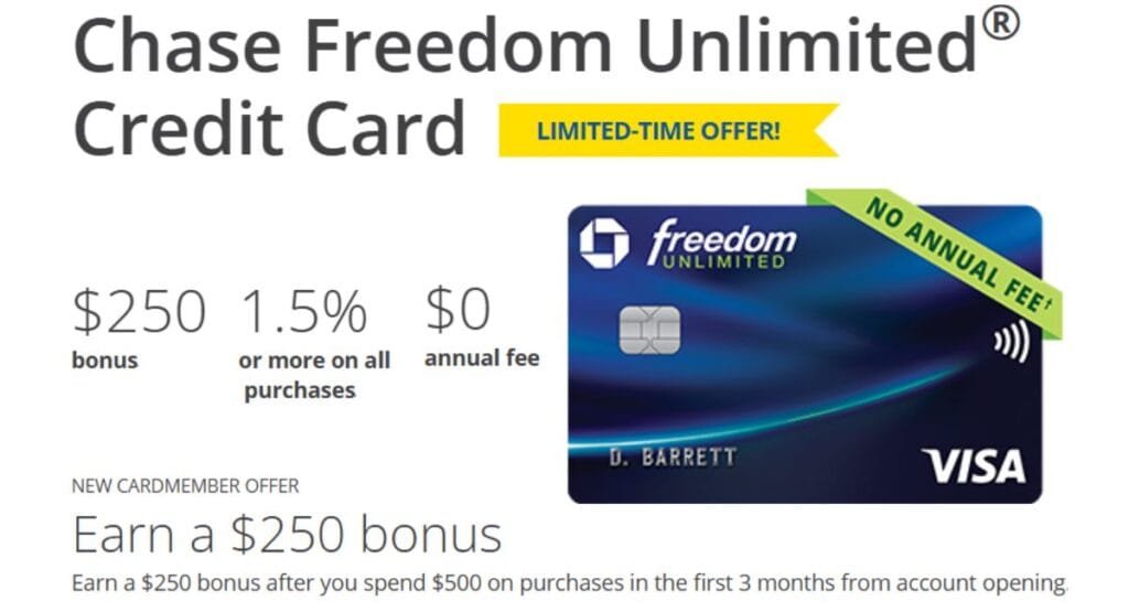 Benefits of the Chase Freedom Unlimited® Credit Card