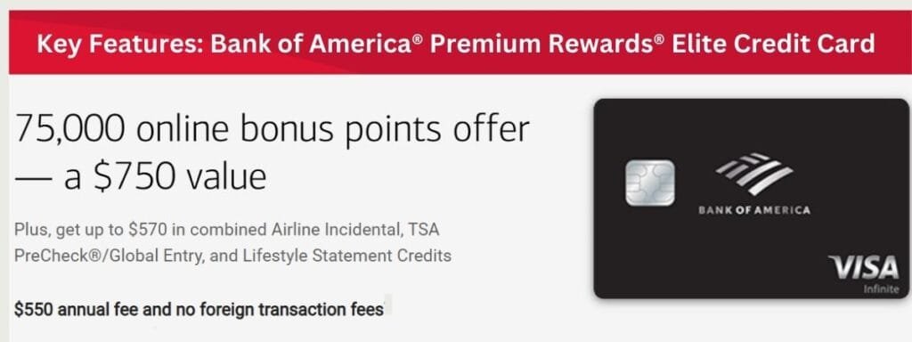 Key Features of the Bank of America® Premium Rewards® Elite Credit Card